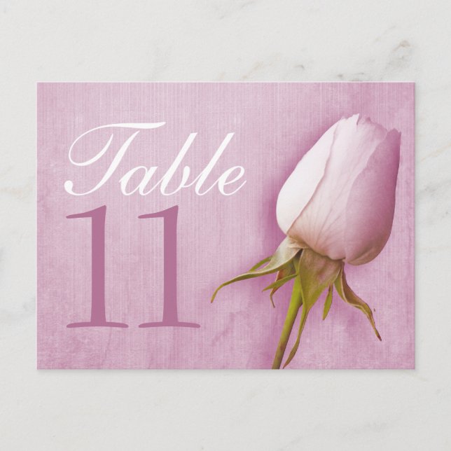 Carte de numéro de table de mariage avec bourgeon  (Devant)