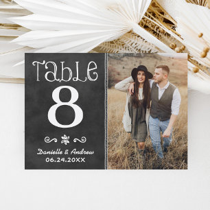 Carte de numéro de table de mariage avec tableau n