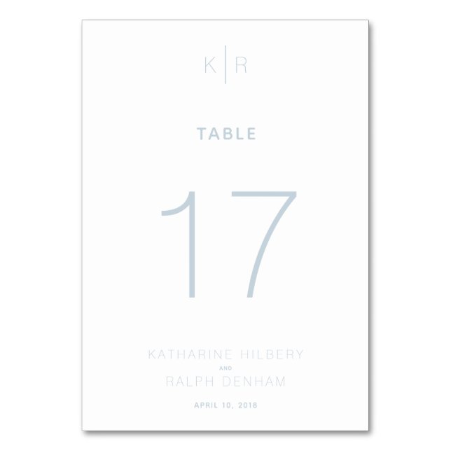 Carte de numéro de table de Mariage bleu blanc mod (Par défaut)