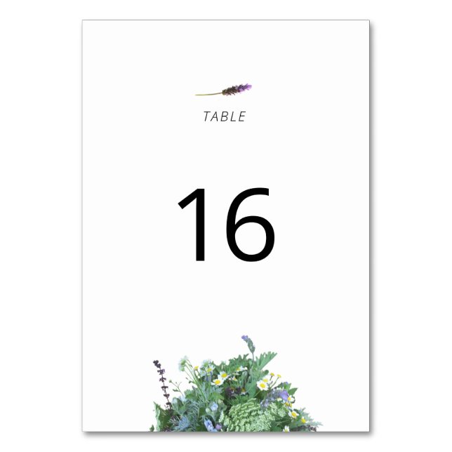 Carte de numéro de table de mariage botanique (Par défaut)