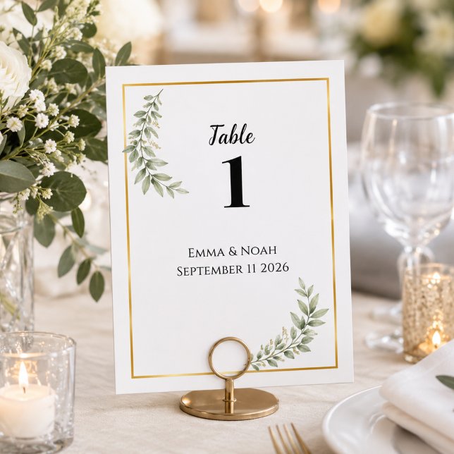 Carte de numéro de table de mariage botanique (Créateur téléchargé)