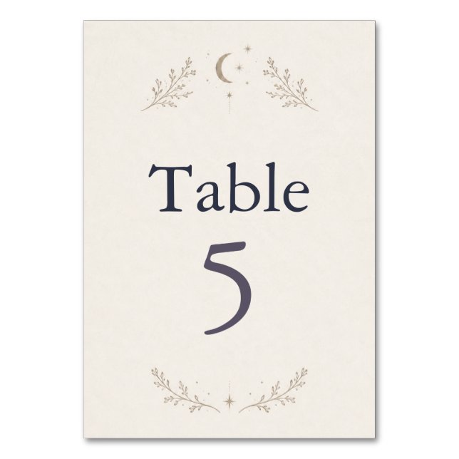 Carte de Numéro de Table de Mariage Céleste (Par défaut)