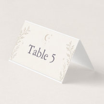 Carte de Numéro de Table de Mariage Céleste