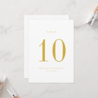 Carte de numéro de table de Mariage chic contempor