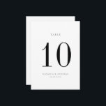 Carte de numéro de table de Mariage chic contempor<br><div class="desc">Contemporary Chic minimaliste,  noir et blanc mariage carte numéro de table. Veuillez noter que les cartes de numéro de table doivent être numérotées et ajoutées individuellement à votre panier.</div>