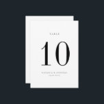 Carte de numéro de table de Mariage chic contempor<br><div class="desc">Contemporary Chic minimaliste,  noir et blanc mariage carte numéro de table. Veuillez noter que les cartes de numéro de table doivent être numérotées et ajoutées individuellement à votre panier.</div>
