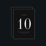 Carte de numéro de table de Mariage chic contempor<br><div class="desc">Contemporary Chic minimaliste,  noir et blanc mariage carte numéro de table. Veuillez noter que les cartes de numéro de table doivent être numérotées et ajoutées individuellement à votre panier.</div>