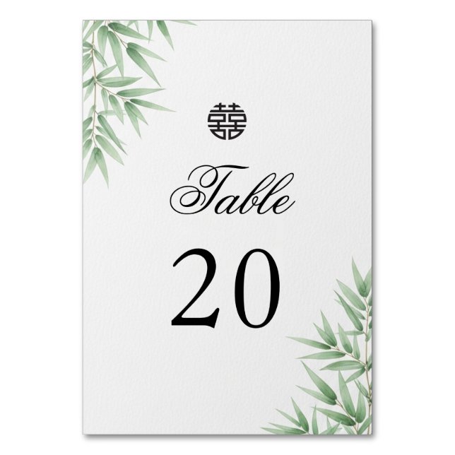 Carte de numéro de table de mariage chinoise en ba (Par défaut)