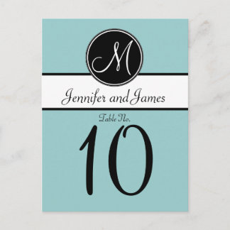 Carte de numéro de table de Mariage de Monogramme 