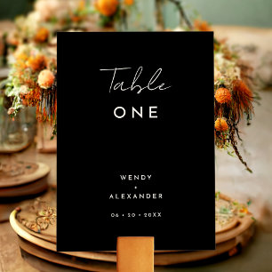 Carte de numéro de table de Mariage de script mode