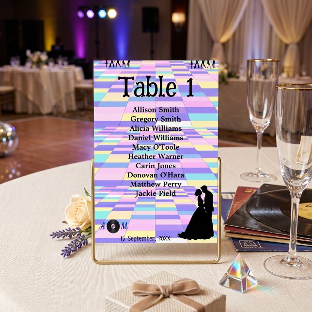 Carte de numéro de table de mariage disco personna (Créateur téléchargé)