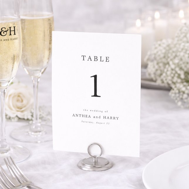 Carte de numéro de table de mariage éditorial seri (Créateur téléchargé)