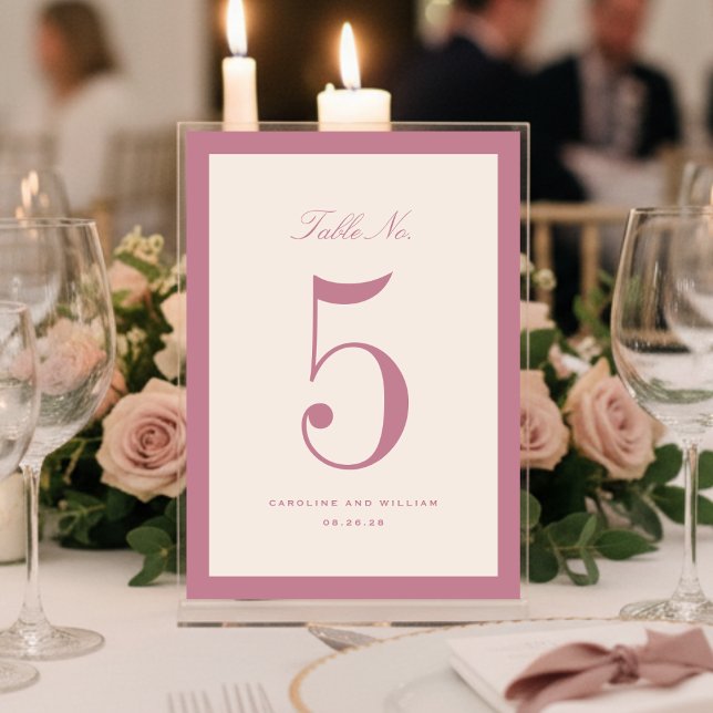 Carte de numéro de table de mariage élégance class (Créateur téléchargé)