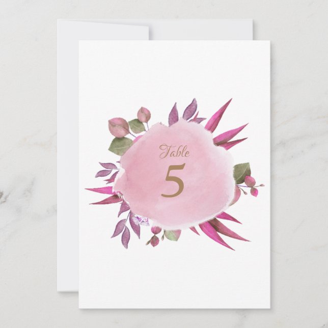 Carte de numéro de table de mariage élégante coule (Devant)