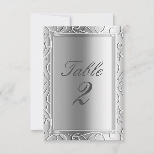 Carte de numéro de table de mariage élégante et gl (Devant)