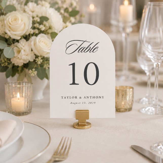 Carte de numéro de table de mariage élégante simpl (Créateur téléchargé)