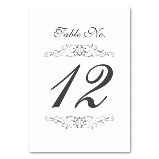 Carte de numéro de table de mariage en argent anti (Par défaut)