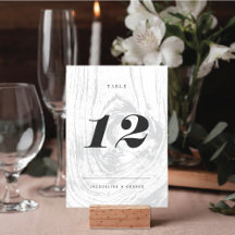 Carte de numéro de table de mariage en bois rustiq