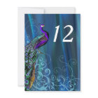 Carte de numéro de table de mariage en satin bleu