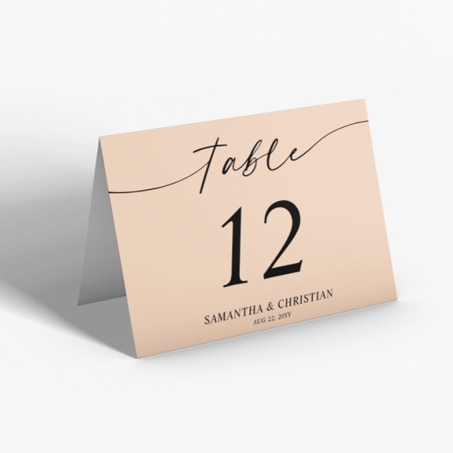 Carte de numéro de table de mariage en tente pliée (Créateur téléchargé)