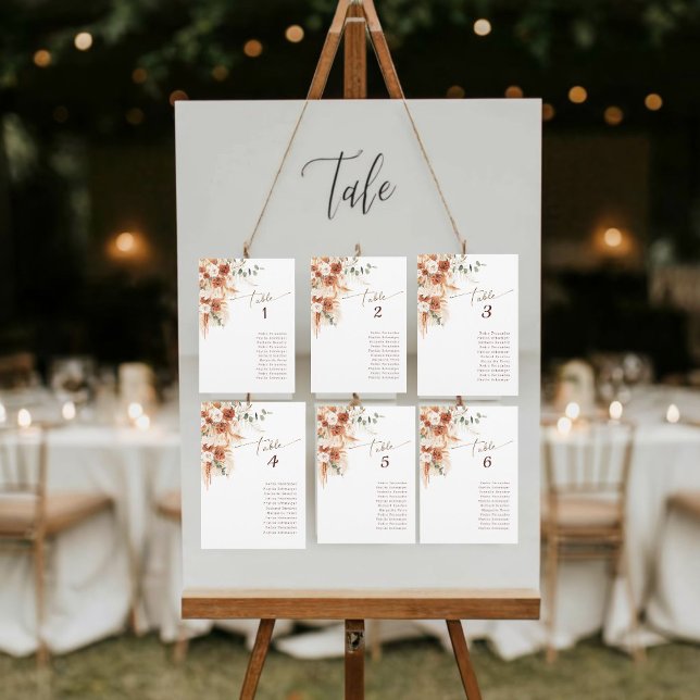 Carte de numéro de table de mariage en terre cuite (Créateur téléchargé)