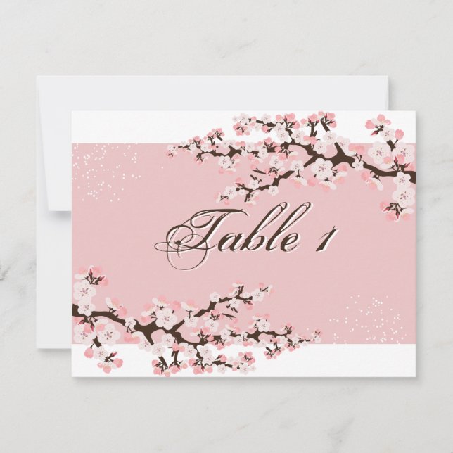 Carte de numéro de table de mariage - Fleur de cer (Devant)