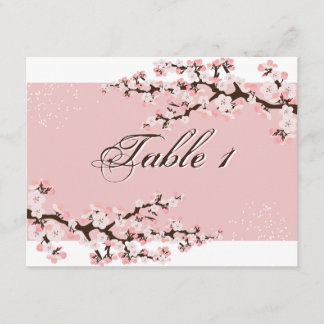 Carte de numéro de table de mariage - Fleur de cer