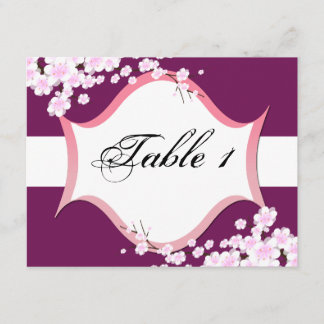 Carte de numéro de table de mariage - Fleurs blanc