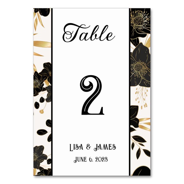 Carte de numéro de table de mariage floral (Par défaut)
