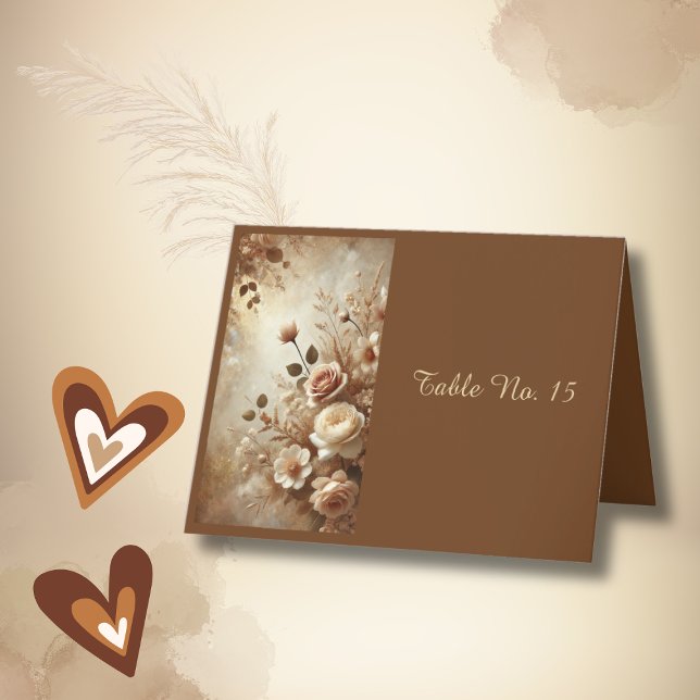 Carte de numéro de table de mariage floral de rêve (Créateur téléchargé)