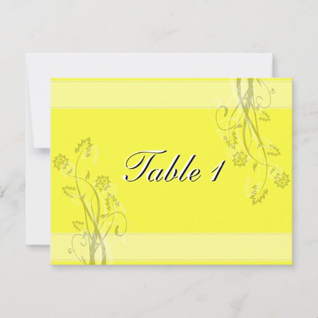 Carte de numéro de table de mariage - Floral noir  (Devant)