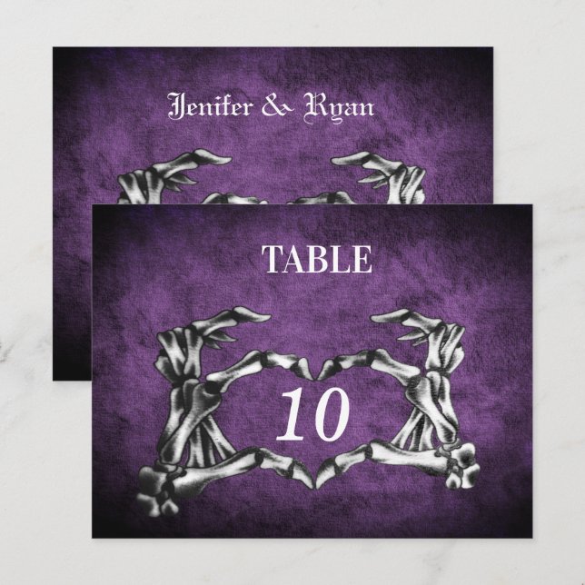 Carte de numéro de table de mariage Halloween (Devant / Derrière)