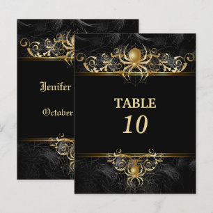 Carte de numéro de table de mariage Halloween