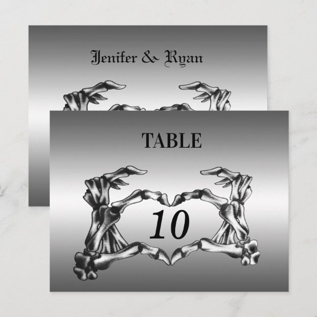 Carte de numéro de table de mariage Halloween (Devant / Derrière)