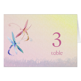 Carte de numéro de table de Mariage Love Dragonfli