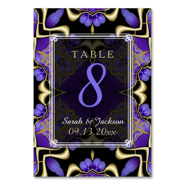 Carte de numéro de table de mariage magique en sat (Par défaut)