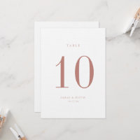 Carte de numéro de table de Mariage minimaliste Du