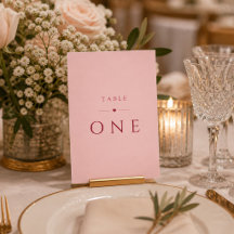 Carte de Numéro de Table de Mariage Minimaliste Ro