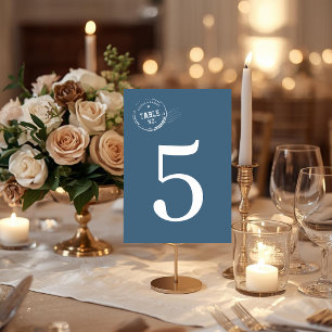 Carte de numéro de table de mariage moderne avec t