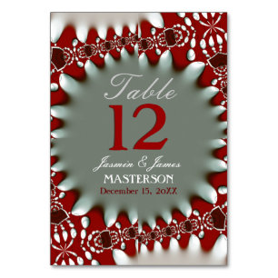 Carte de numéro de table de mariage moderne Batik