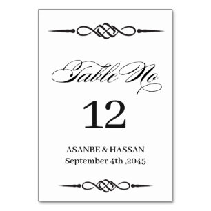 Carte de Numéro de Table de Mariage Nœud Celtique