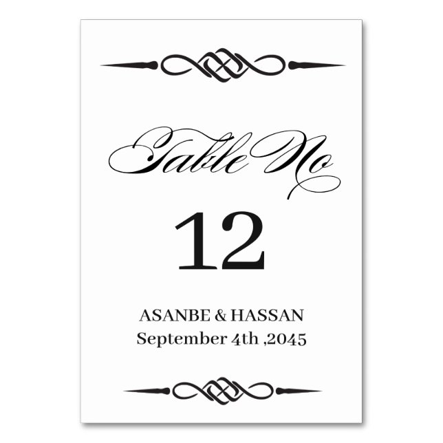 Carte de Numéro de Table de Mariage Nœud Celtique (Par défaut)