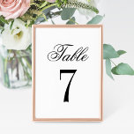 Carte de numéro de table de mariage noir blanc cla<br><div class="desc">Un fond blanc propre et une typographie serif noire audacieuse apportent une élégance moderne et nette à cette carte de numéro de table de mariage. Les noms des mariés et la date du mariage sont affichés dans une mise en page typographique raffinée pour un design de monogramme soigné. Les noms...</div>