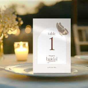 Carte de numéro de table de mariage papillon minim
