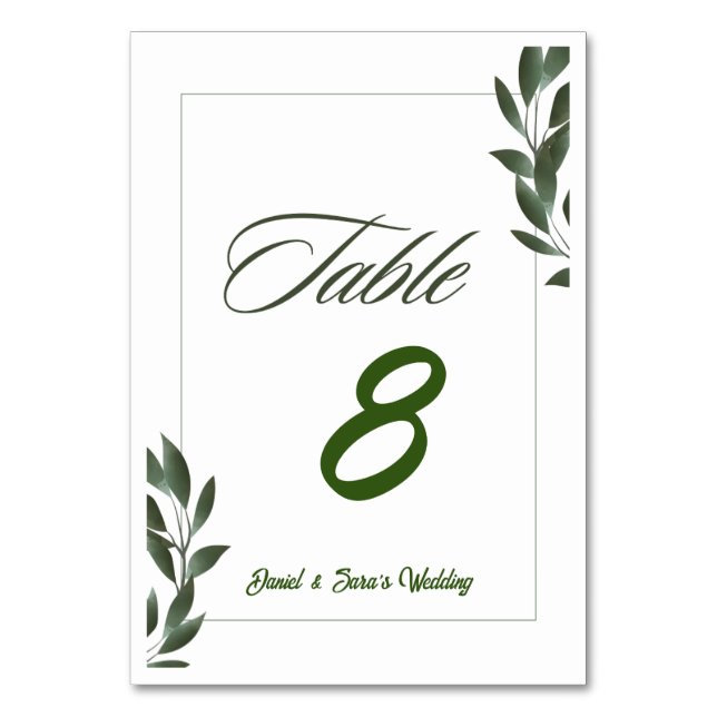 Carte de numéro de table de mariage personnalisabl (Par défaut)