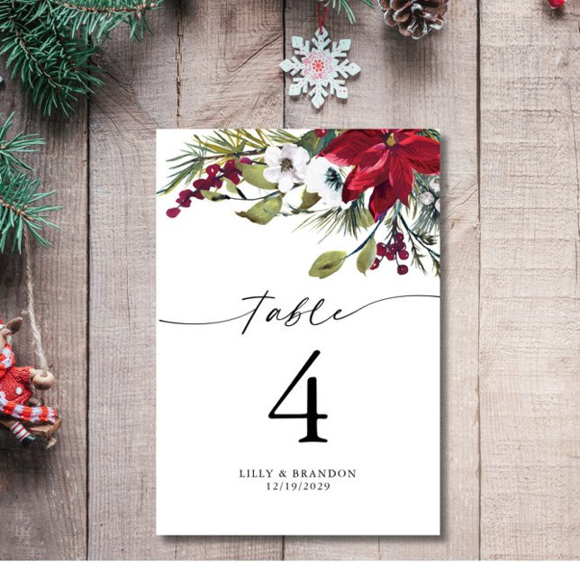 Carte de numéro de table de mariage pour les fêtes (Créateur téléchargé)