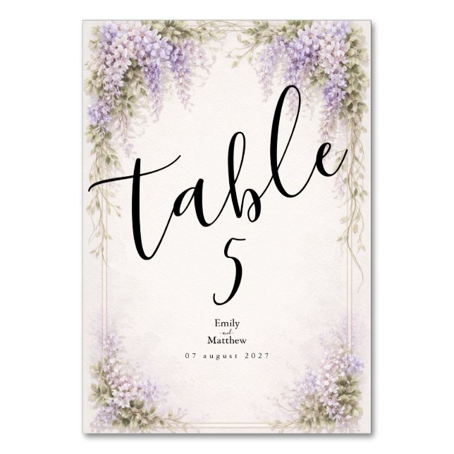 Carte de numéro de table de mariage Régence Wister (Par défaut)