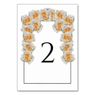 Carte de numéro de table de Mariage Rose orange