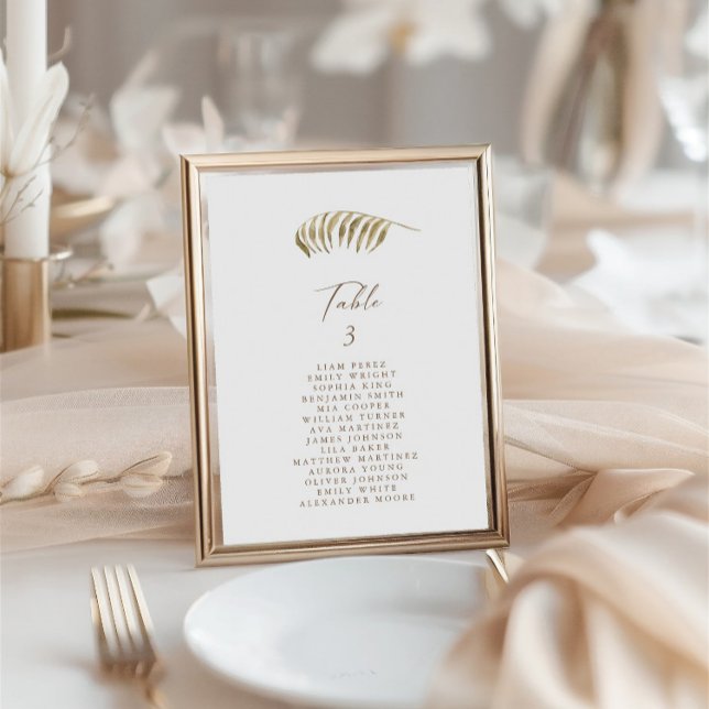 Carte de numéro de table de Mariage simple botaniq (Botanical Simple Wedding Table Number Card)