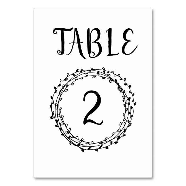 Carte de numéro de table de mariage simple couronn (Par défaut)